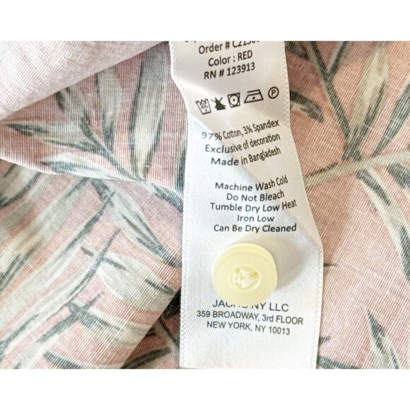 Jachs New York Men's Palm Print Stretch Short Sleeve Shirt Tropical  L NWT - Picture 4 of 6
